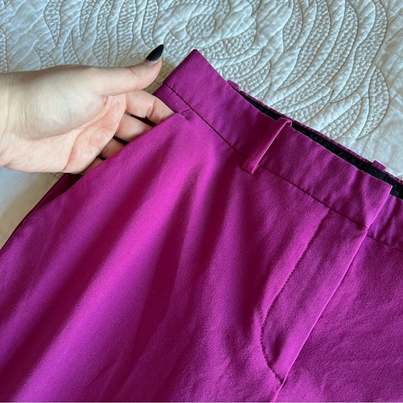 Theory - Treeca 2 Good Wool Crop Suit Pants - Fuschia - Picture 4 of 12
